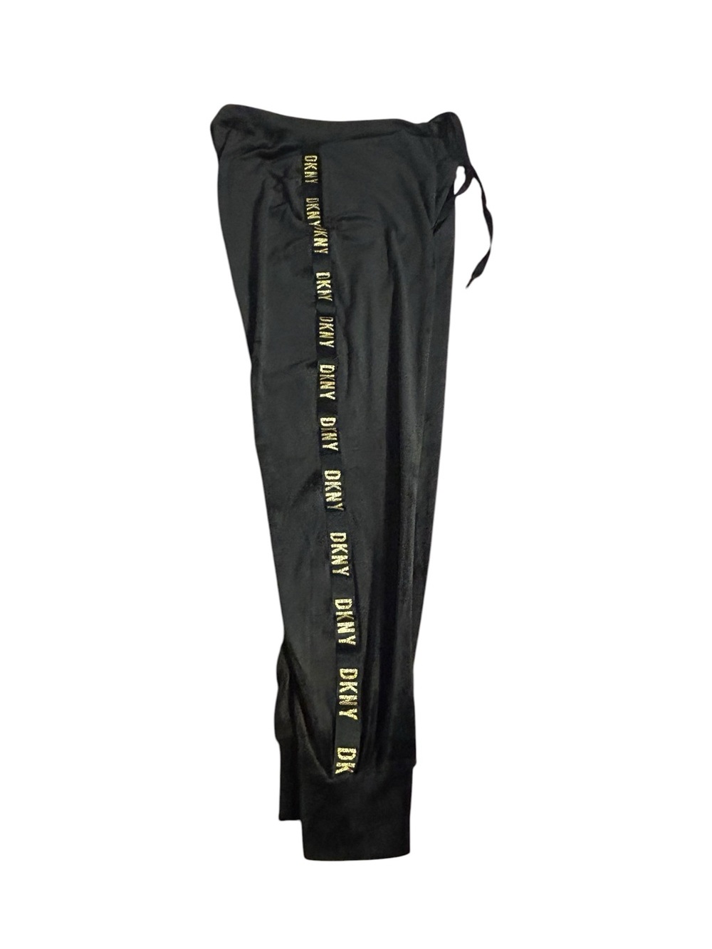 DKNY y2k Metallic Logo Trim Velour Jogger Pants Black S